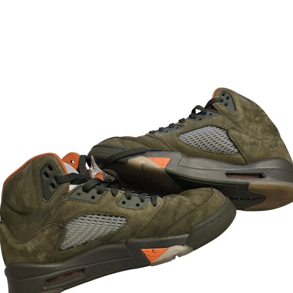 Jordan 5 Retro “Olive” 2024 Army Olive Solar Orange Suede Mens Sz 10.5 - Picture 3 of 11